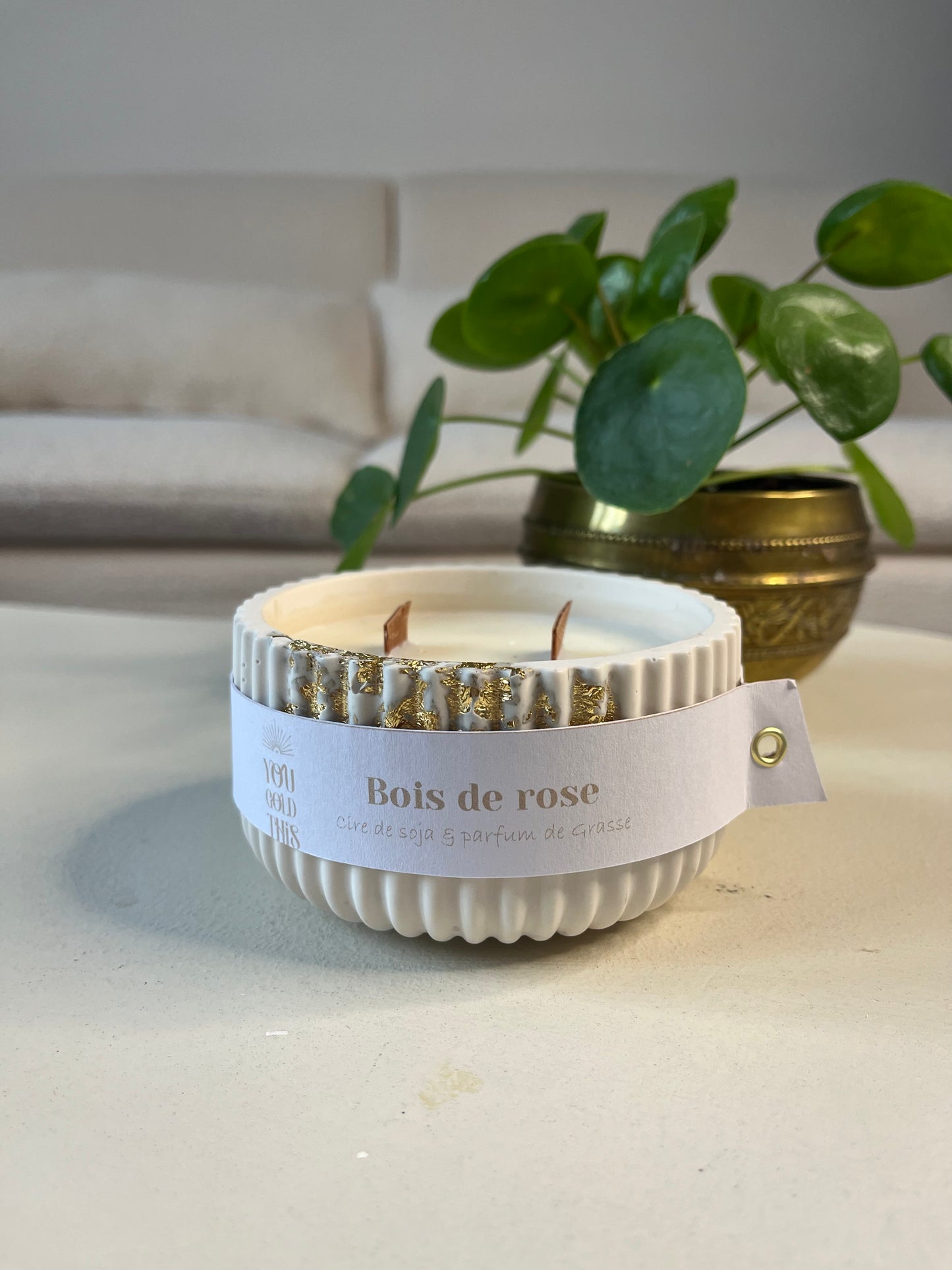 Bougie végétale parfumée Bois de rose - White Édition - Grand format