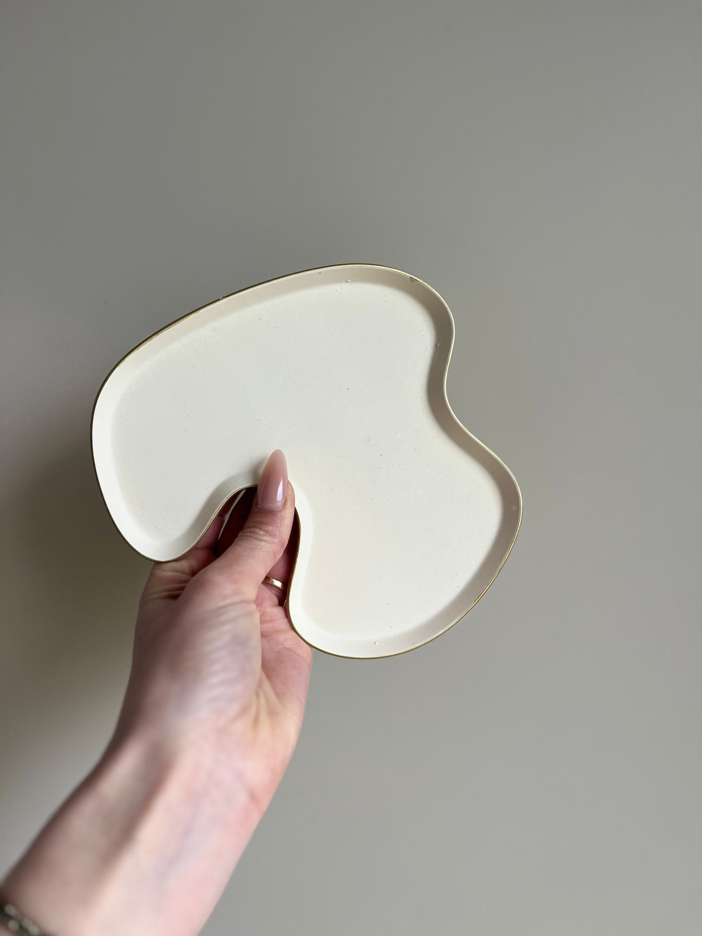 Plateau de décoration Wave - Beige et doré