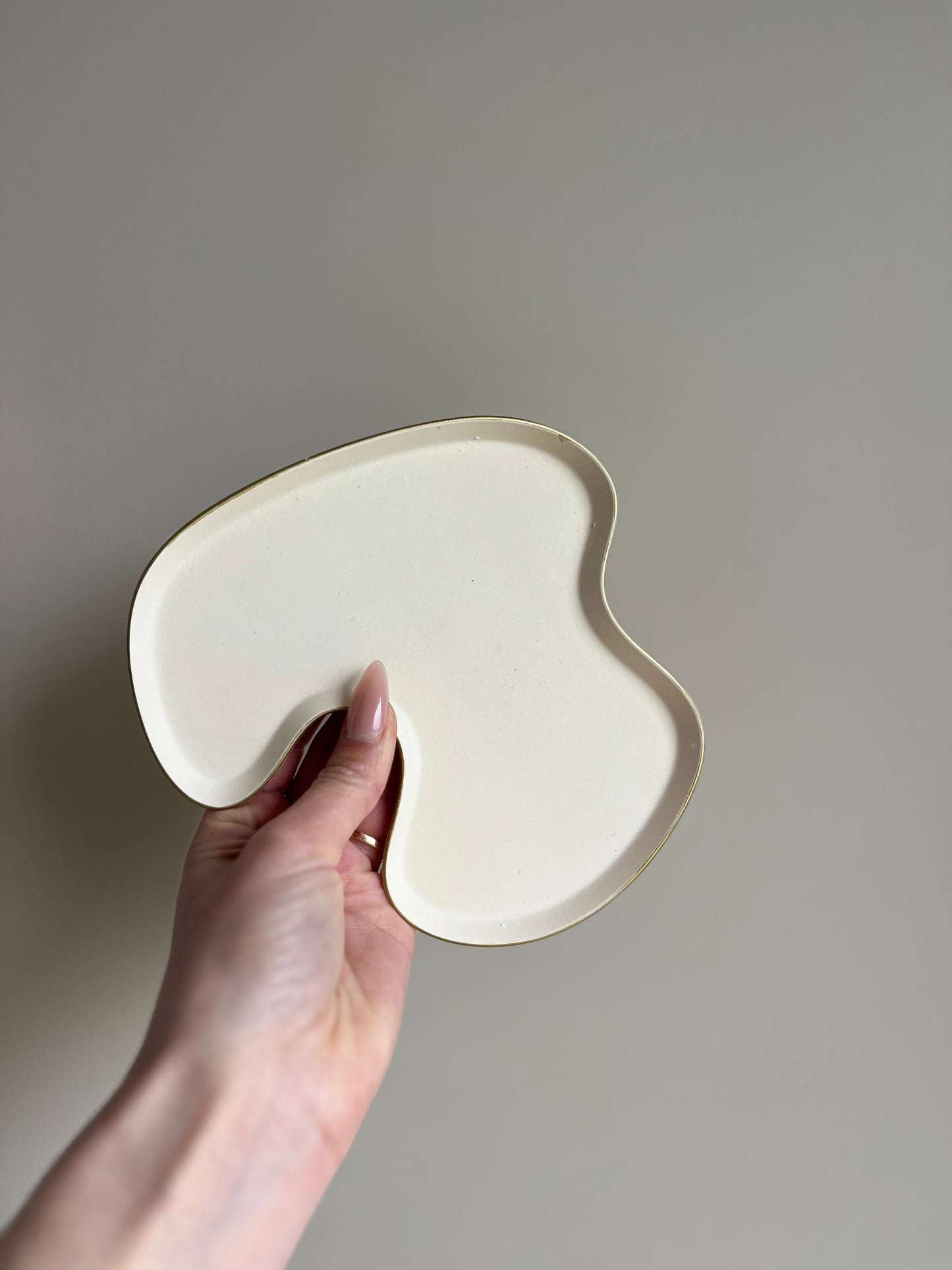 Plateau de décoration Wave - Beige et doré