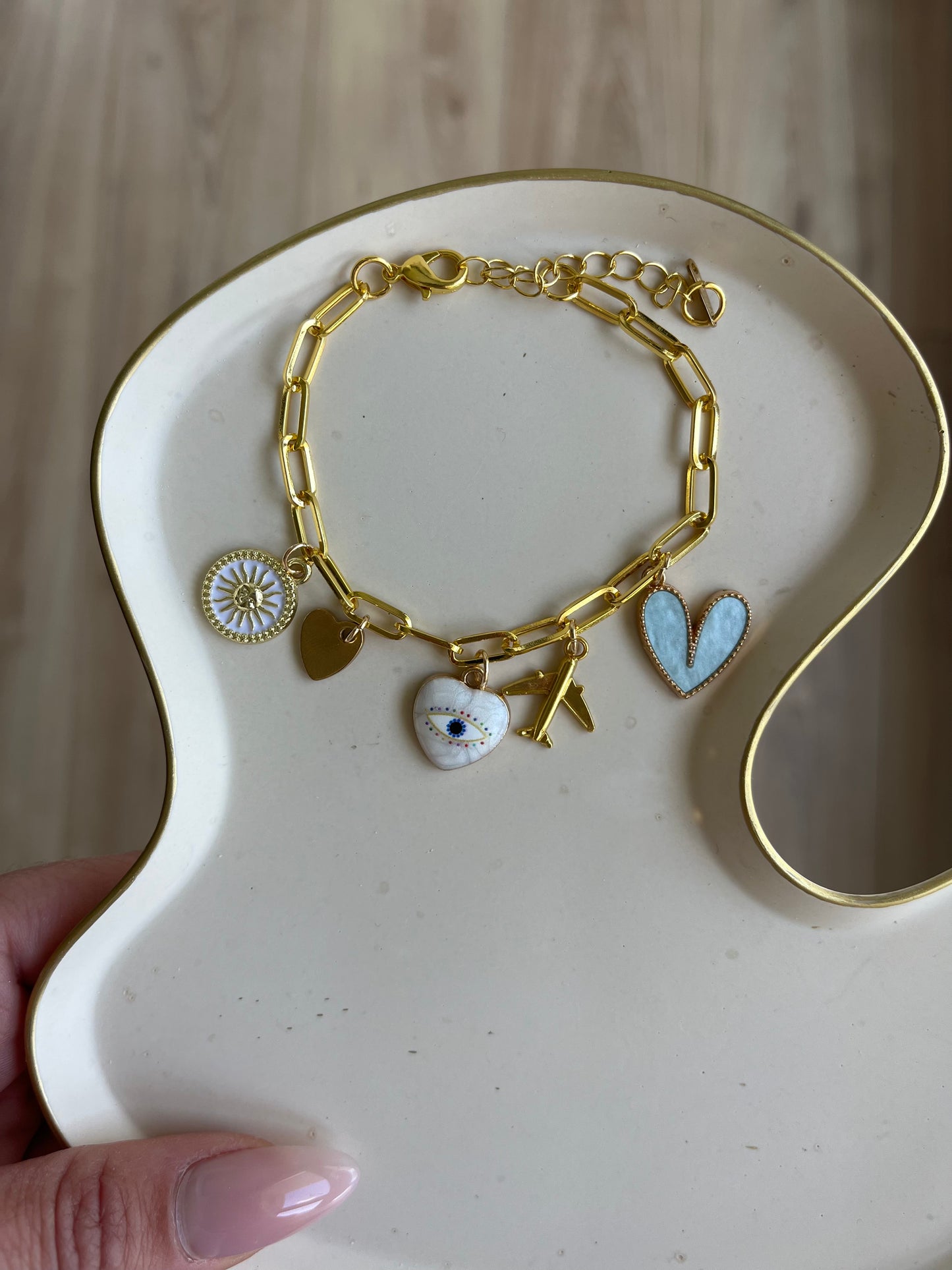 Bracelet charms - Blue eyes - Acier inoxydable