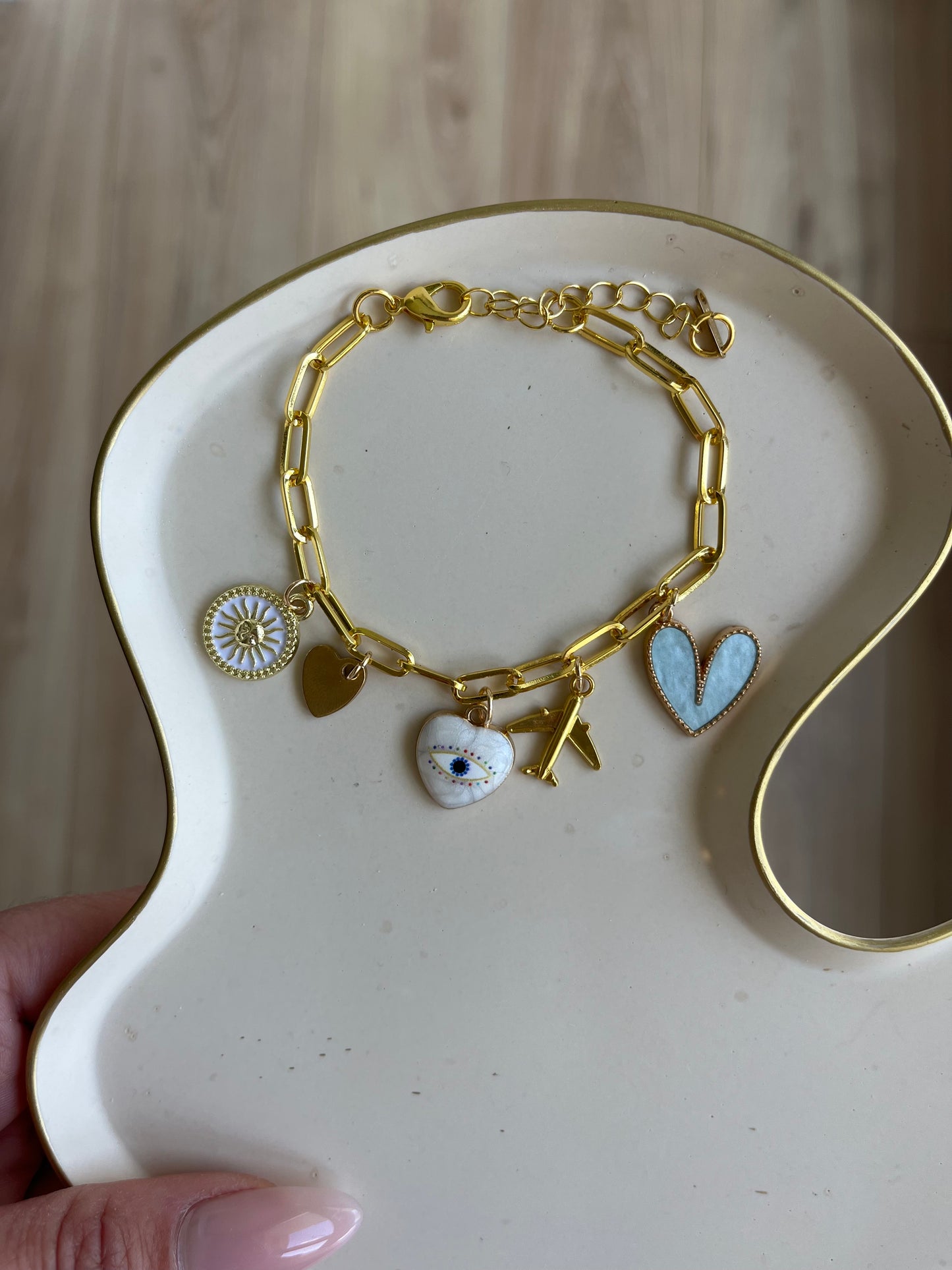 Bracelet charms - Blue eyes - Acier inoxydable