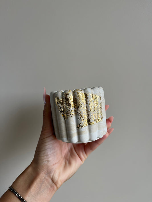 Bougie végétale parfumée - Ambre gris - Moka marbre édition