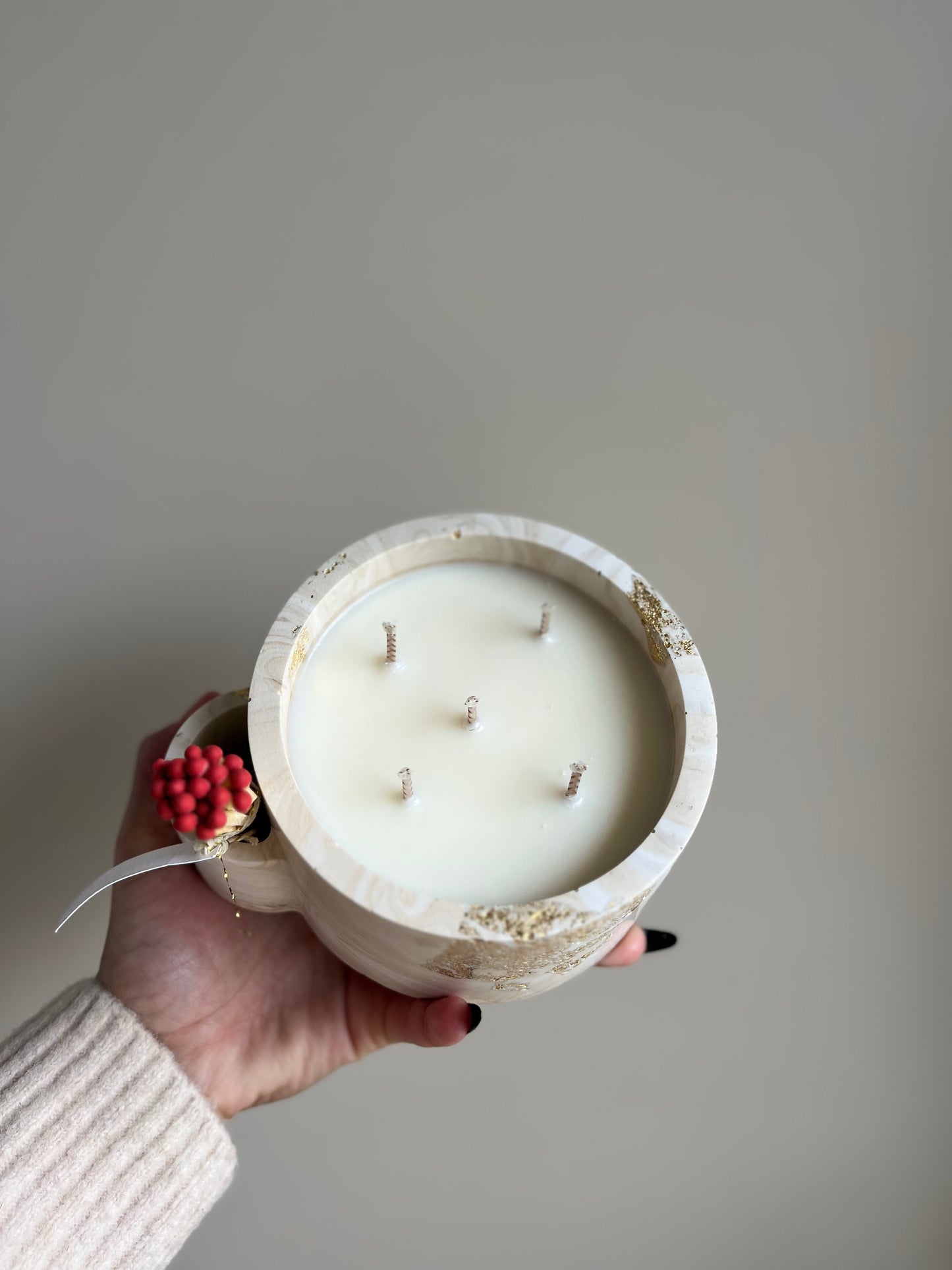 Maxi bougie végétale Cachemire et Soie – Moka feuilles d’or – 65h – You Gold This