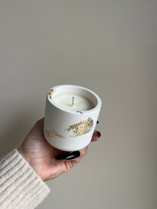 Bougie végétale Fleur de Coton – Feuilles d’or – 30h – You Gold This