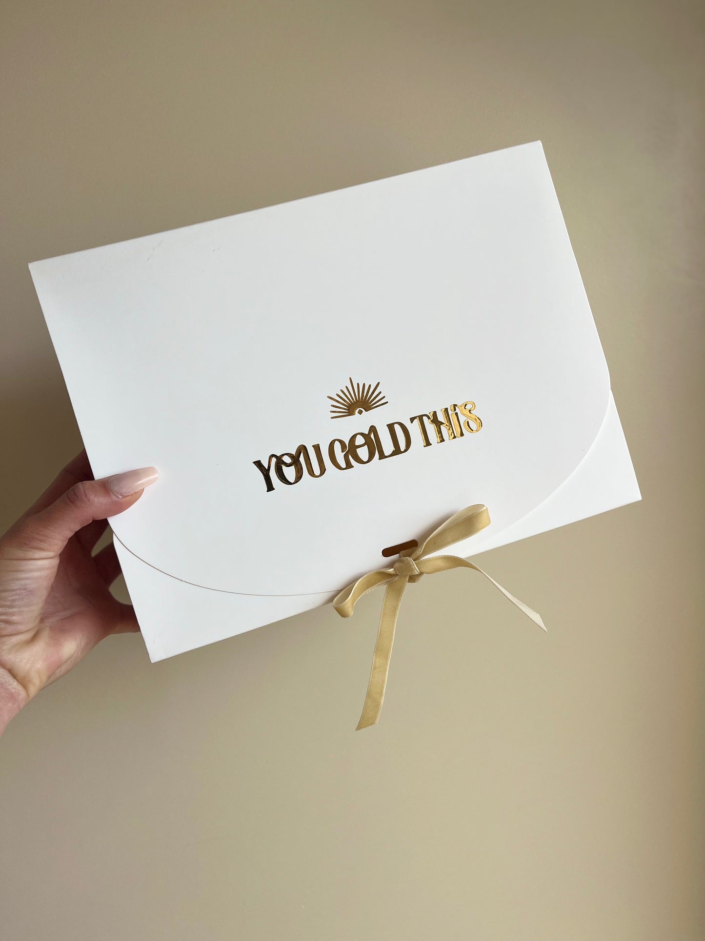 Grande boîte cadeau  – ruban velours –  You Gold This doré