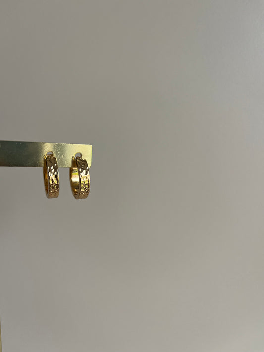 Boucles d’oreilles Anneaux martelés – Doré – Bijoux  – You Gold This