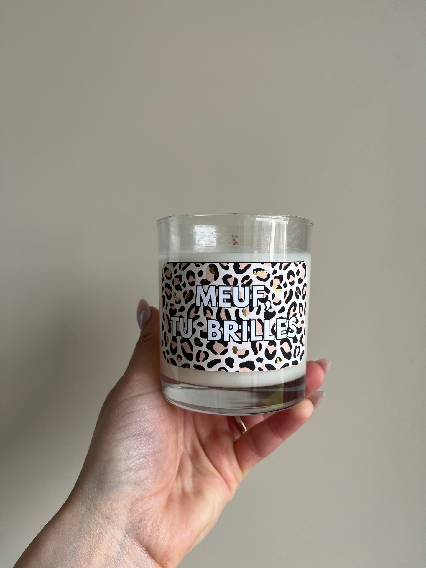 Bougie parfumée Meuf tu brilles – Ambre Gris – Bougie végétale – You Gold This – Cadeau original