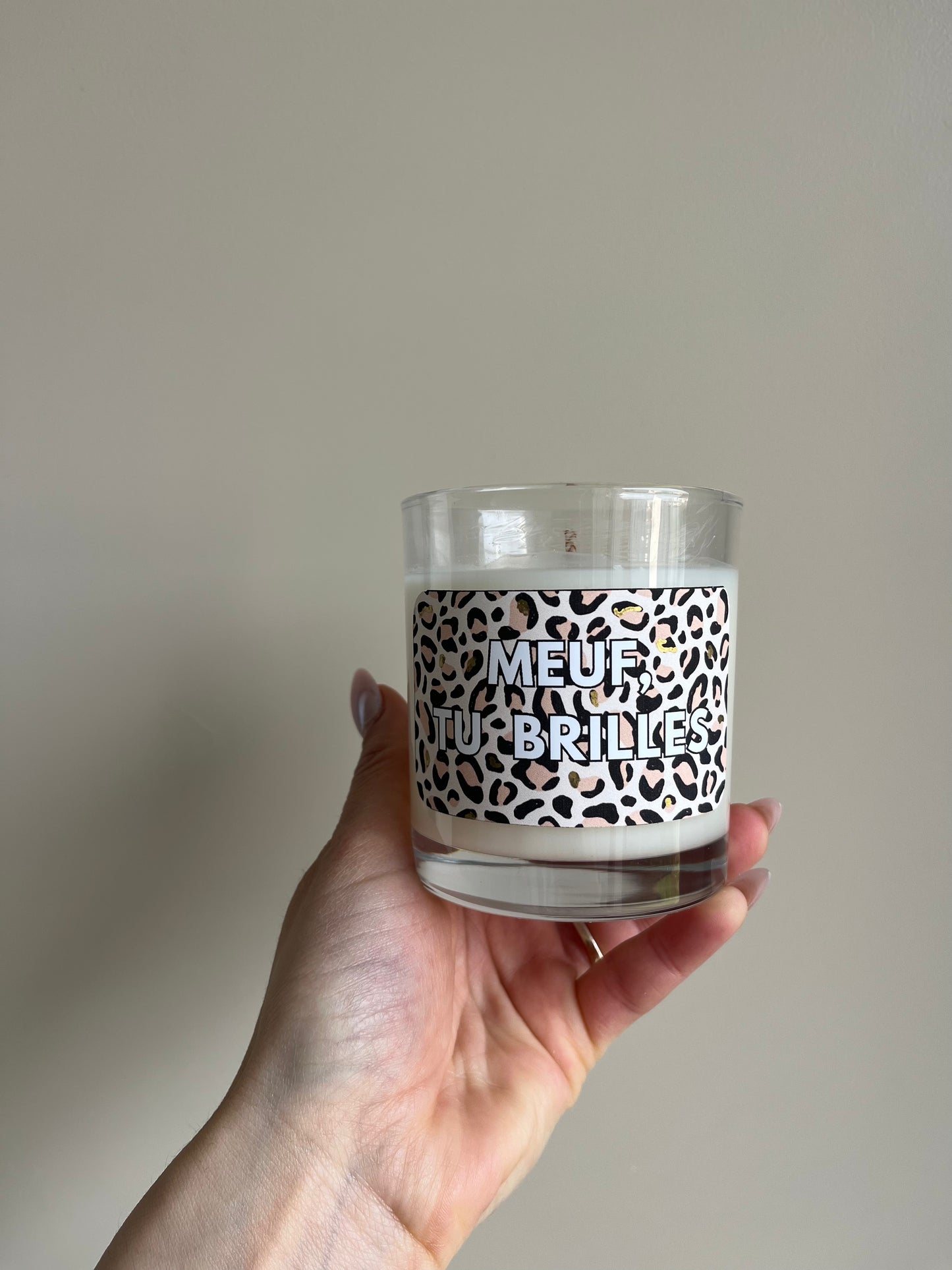 Bougie parfumée Meuf tu brilles – Ambre Gris – Bougie végétale – You Gold This – Cadeau original