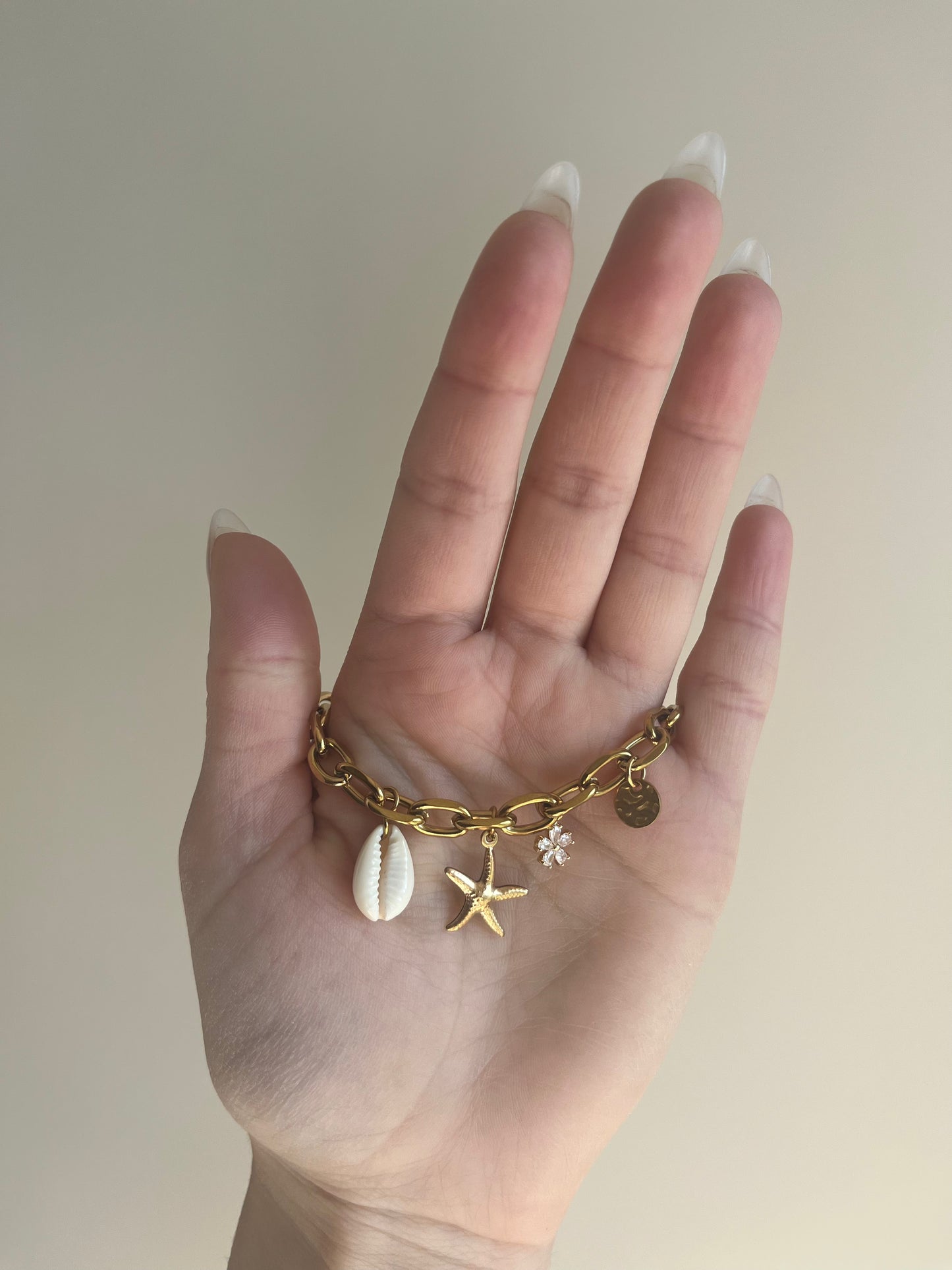 Bracelet  Maria - Coquillage et pendentifs - acier inoxydable