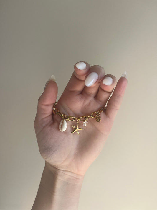 Bracelet  Maria - Coquillage et pendentifs - acier inoxydable