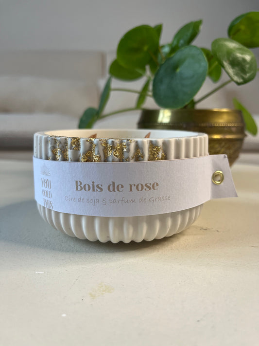 Bougie végétale parfumée Bois de rose - White Édition - Grand format