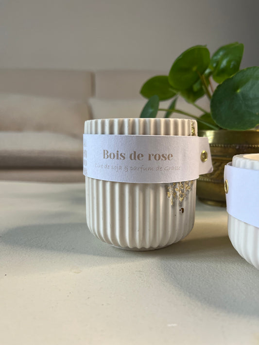 Bougie végétale parfumée "Bois de Rose" - White Édition