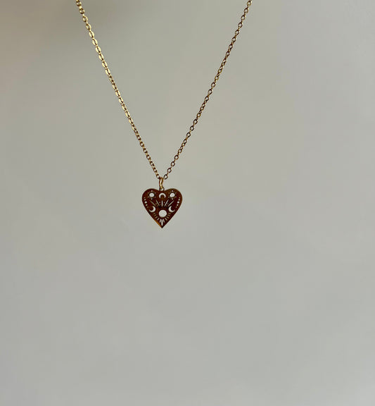Collier pendentif cœur mystique – Doré – Bijoux  – You Gold This