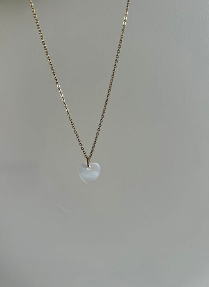 Collier pendentif cœur nacré – Doré – Bijoux fantaisie – You Gold This