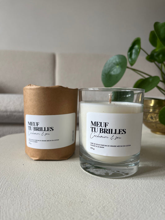 Bougie végétale parfumée - Meuf tu brilles ✨