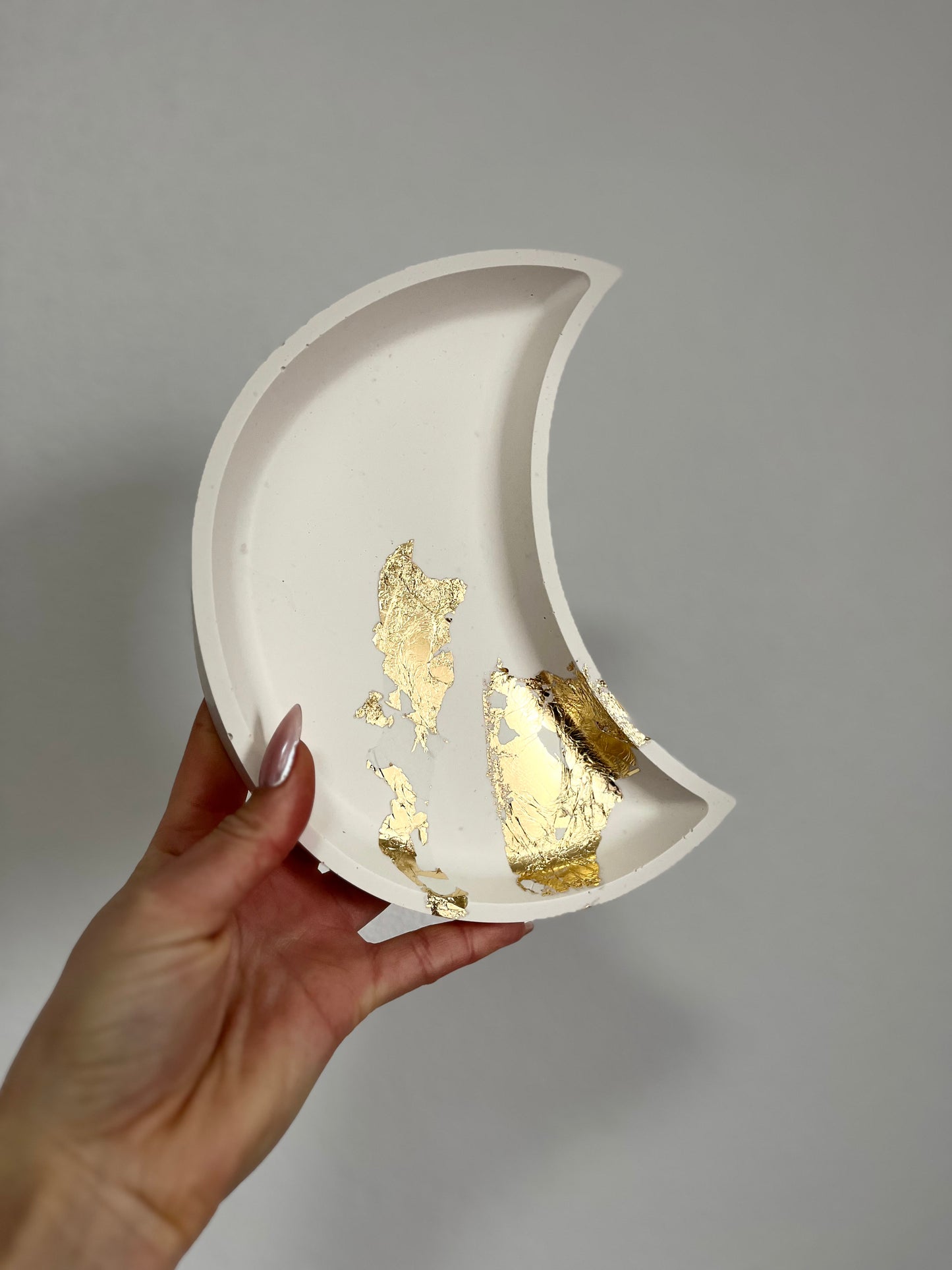 Plateau de décoration Luna - Blanc et feuille d'or