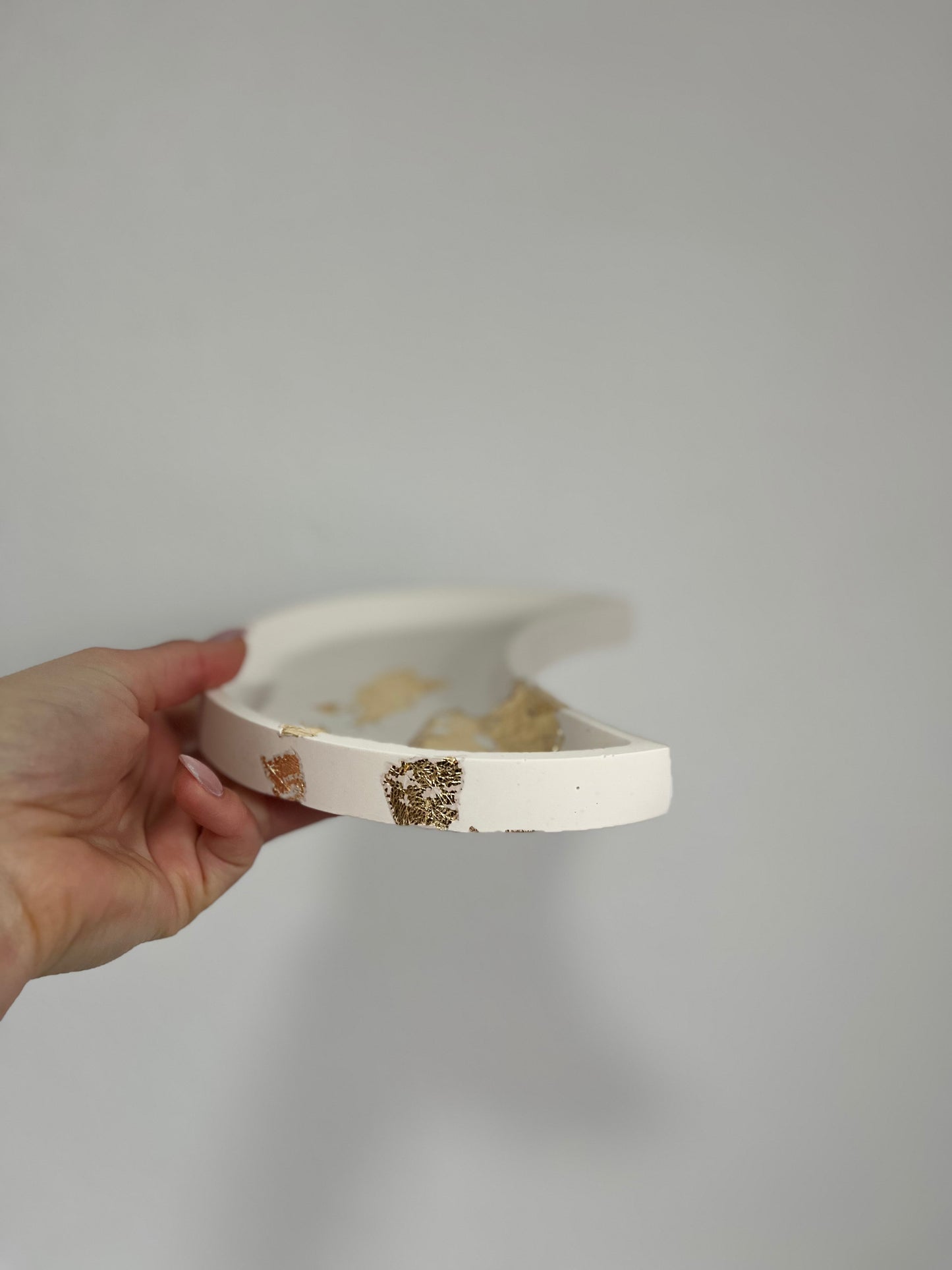 Plateau de décoration Luna - Blanc et feuille d'or