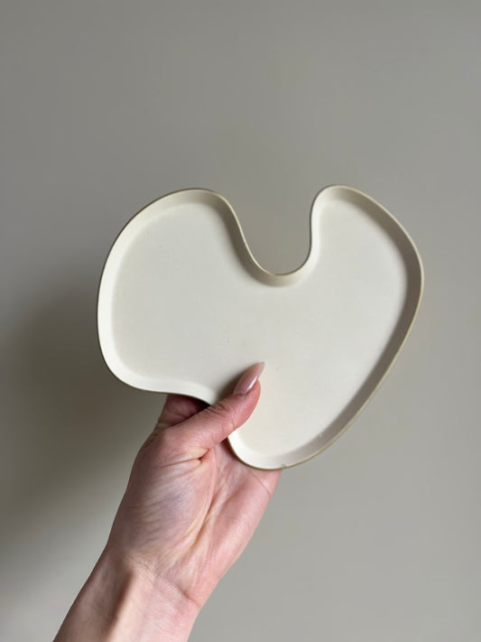 Plateau de décoration Wave - Beige et doré