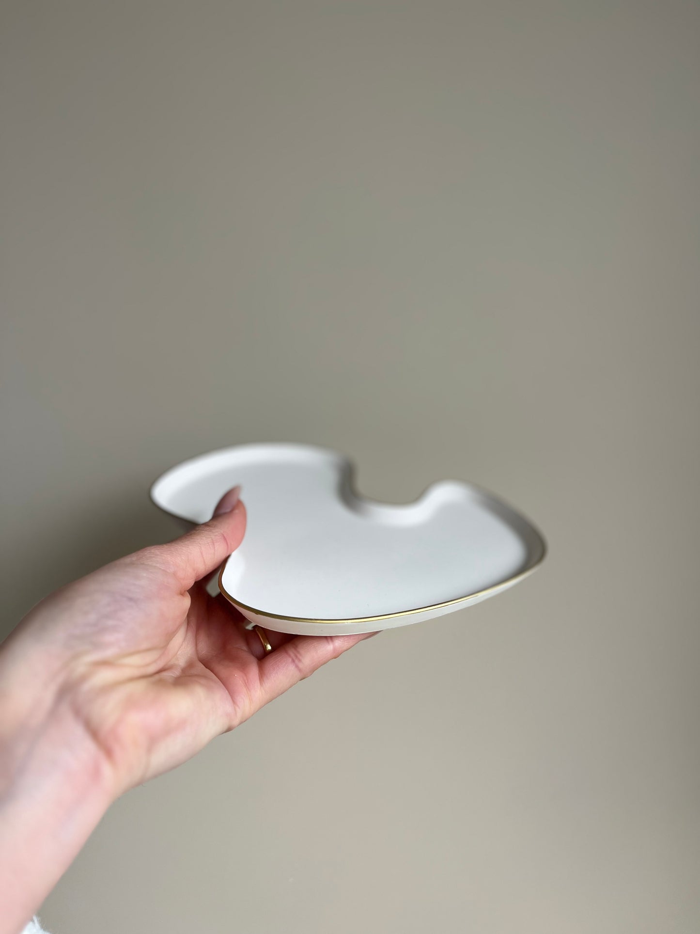 Plateau de décoration Wave - Blanc et doré