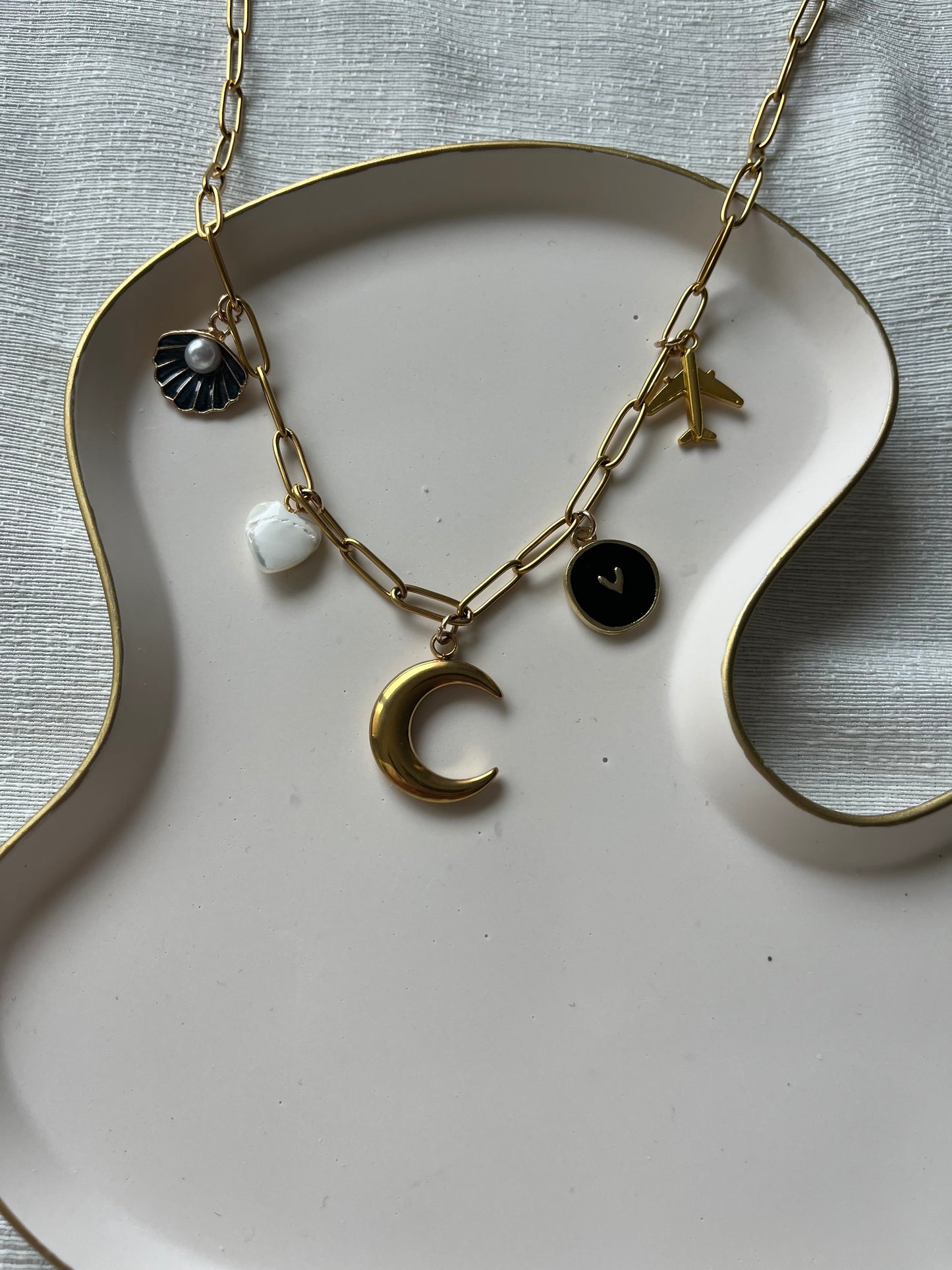 Collier charms - Moon & dreams - Acier inoxydable