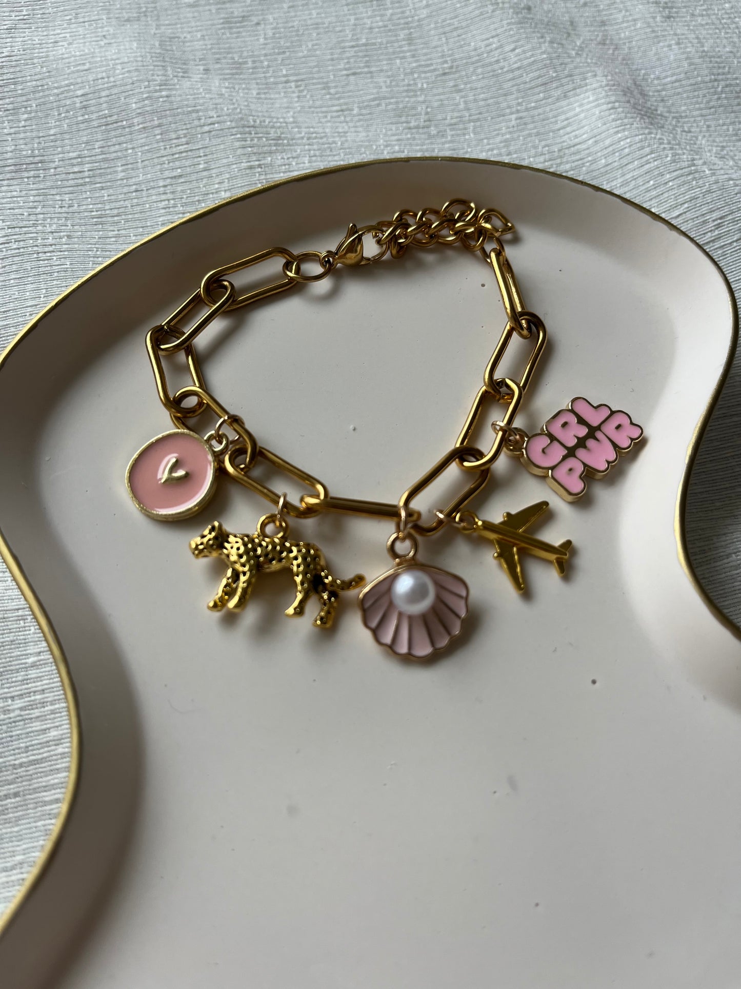 Bracelet charms - Pink of you - Acier inoxydable